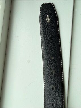 Black Leather Lacoste Belt
